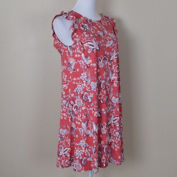 LOFT Floral Paisley Ruffle Jersey Dress NEW - Picture 2 of 8